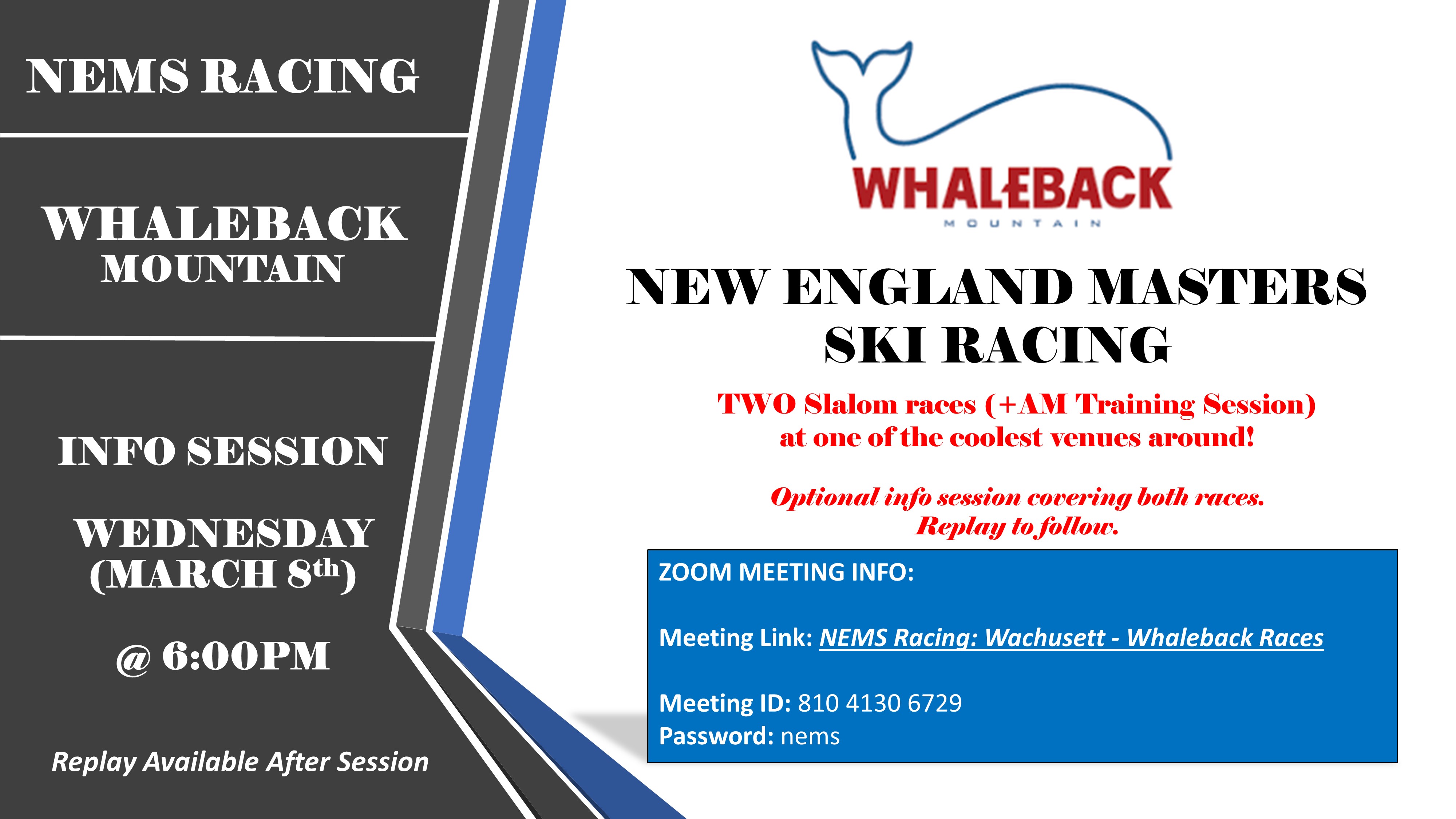 Whaleback (2 x Slalom + AM Training) New England Masters