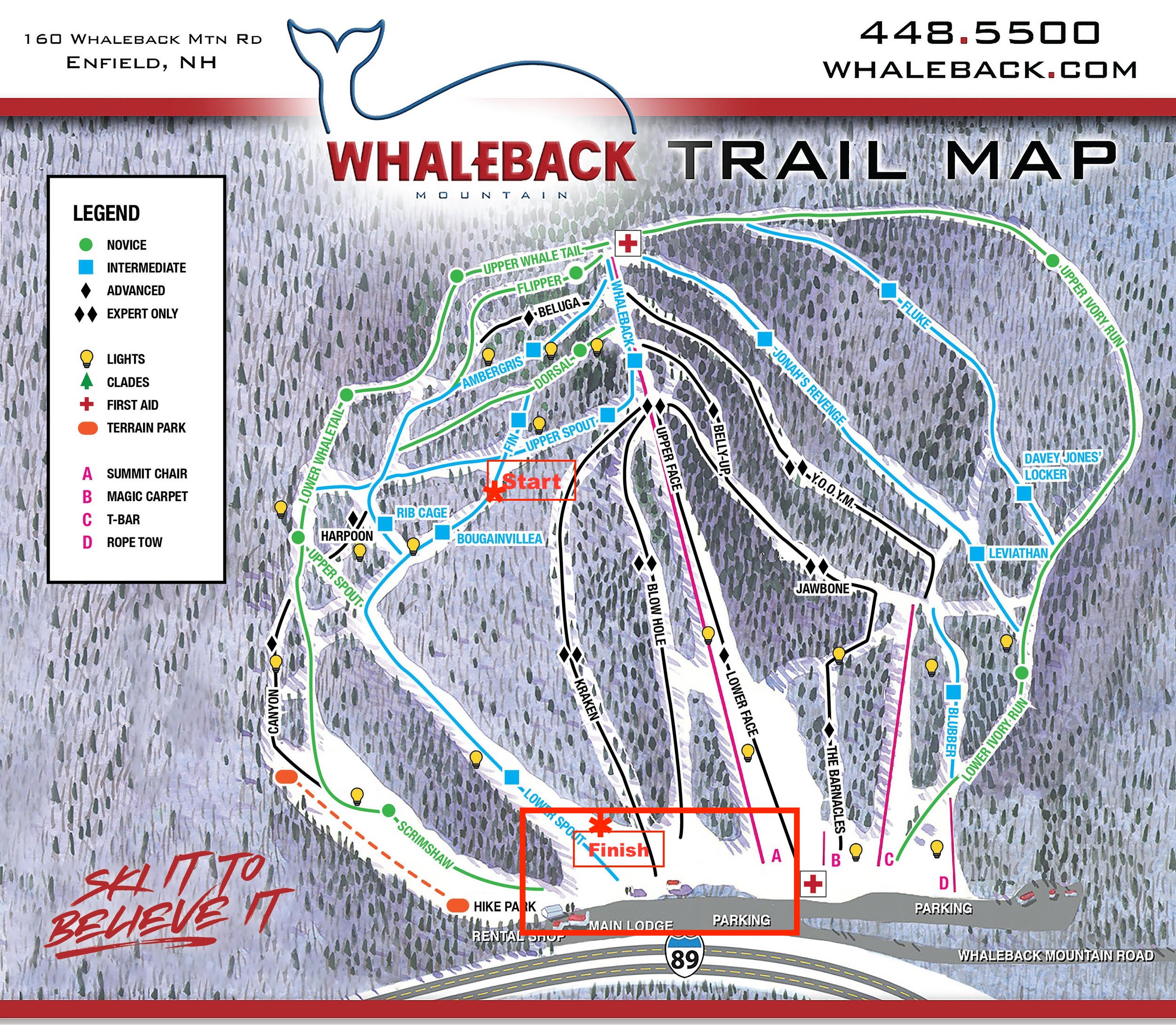 Whaleback Base Area Map